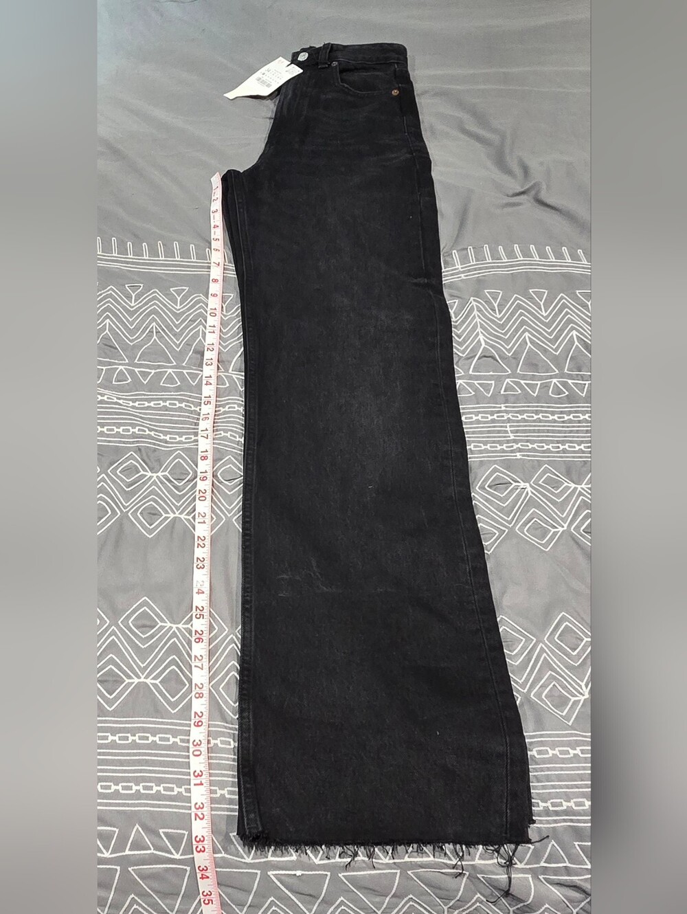 Zara High Waisted Wide Leg Black Jeans Size 2 - Picture 4 of 10